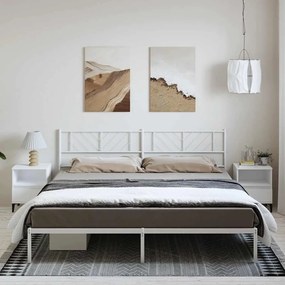 Estrutura de cama com cabeceira 183x213 cm metal branco