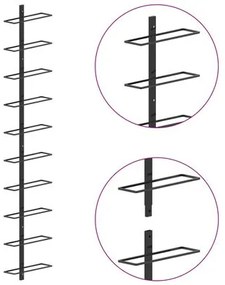 Garrafeira de Parede para 10 Garrafas - Preto - Design Moderno