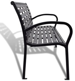 Banco de jardim 125 cm aço e WPC preto