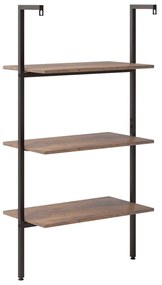 Unidade 3 prateleiras 64x35x120,5 cm castanho-escuro e preto