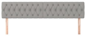 Cabeceira de cama 2 pcs tecido 100x7x78/88 cm cinzento-claro