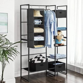 Estante suspensa para arrumação para guarda roupa 30 x 30 x 90 cm cinzento