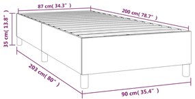 Estrutura de cama 90x200 cm tecido cinzento-escuro