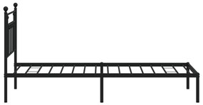 Estrutura de cama com cabeceira 80x200 cm metal preto