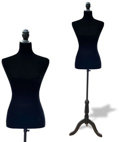 HOOMCOM Manequim Feminino de Costura Busto de Senhora para Modistas Exibição Negro Altura Ajustável a 130-168cm|Aosom Portugal