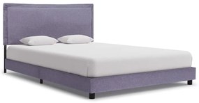 Estrutura de cama 140x200 cm tecido cinzento-claro