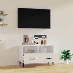 Móvel de TV 80x36x50 cm derivados de madeira branco brilhante