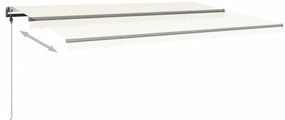 Toldo retrátil manual independente 500x300 cm cor creme
