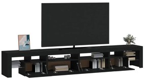 Móvel de TV com luzes LED 260x36,5x40 cm preto