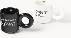 Canecas empilháveis em porcelana com motivo decorativo Tutti, conjunto de 2