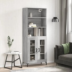 vidaXL Armário alto 69,5x34x180 cm derivados de madeira sonoma cinza