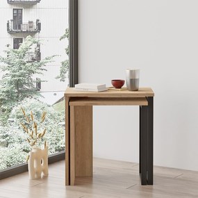 Mesas de Apoio ON7 – Nogueira – 51x52,8x29,5 cm / 44,5x47,8x24,5 cm