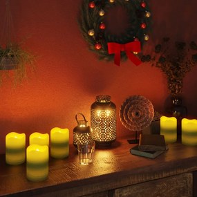 335778 vidaXL Velas LED sem chama 24 pcs c/ controlo remoto branco quente