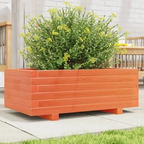 vidaXL Vaso/floreira de jardim 70x40x26,5 cm pinho maciço castanho-mel