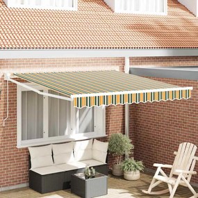 Toldo Manual Retrátil verde e amarelo 300x250 cm