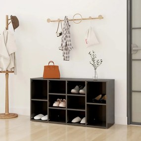 vidaXL Sapateira 103x30x54,5 cm contraplacado cinzento brilhante