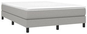 Estrutura de cama sem colchão 140x190 cm tecido cinzento-claro