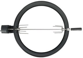 Conjunto espeto giratório para churrasqueira 57 cm preto