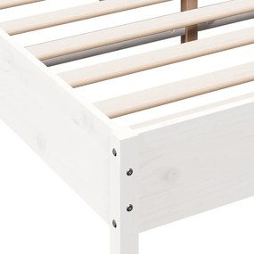Cama sem colchão 160x200 cm madeira de pinho maciça branco