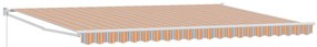 Toldo Retrátil Manual Listrado Multicolorido 500x300 cm