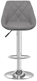 Bancos de bar 2 pcs couro artificial cinzento