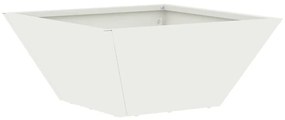 Plantador de Bowl de Jardim Branco 35x35x15 cm em Aço