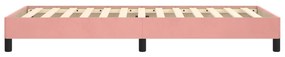 Estrutura de cama 100x200 cm veludo rosa