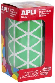Rolo Autocolantes Triangular Verde 20MM