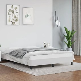 Estrutura de cama 140x190 cm couro artificial branco