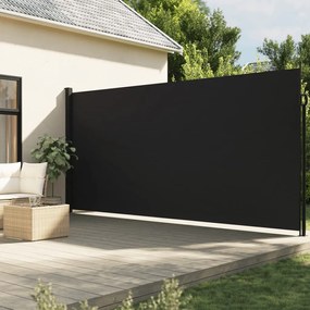 Toldo lateral retrátil 200x600 cm preto