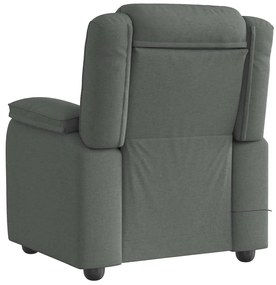 Poltrona de massagens reclinável tecido cinzento-escuro