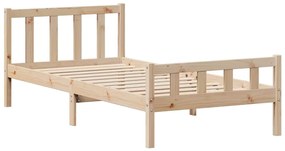 Cama sem colchão 75x190 cm madeira de pinho maciça