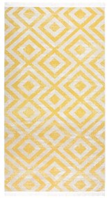 vidaXL Tapete de exterior tecelagem lisa 80x150 cm amarelo e bege