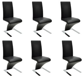 vidaXL Cadeiras de jantar 6 pcs couro artificial preto