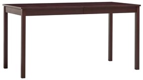 vidaXL Mesa de jantar 140x70x73 cm madeira de pinho castanho-escuro