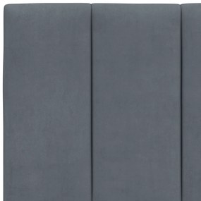 Cama com colchão 200x200 cm veludo cinzento-escuro