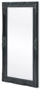 Espelho de parede, estilo barroco, 100x50 cm, preto