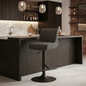 Banco de Bar Tecido cinza escuro