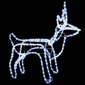 Figuras de rena de Natal 3 pcs 60x30x60 cm branco frio