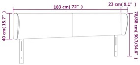 Cabeceira de cama c/ abas veludo 183x23x78/88 cm rosa