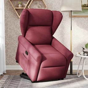 Poltrona reclinável elevatória tecido vermelho tinto