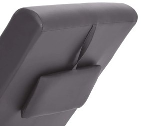 Chaise longue de massagem c/ almofada couro artificial cinzento