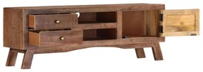 Móvel de TV 110x30x40 cm madeira de mangueira áspera