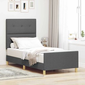 Cama vidaXL Cinza Escuro 80x200 cm de Tecido
