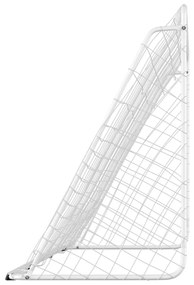 Baliza de futebol com rede 366x122x182 cm aço branco