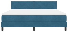 Cama Box com Colchão vidaXL Azul Escuro Super King Veludo