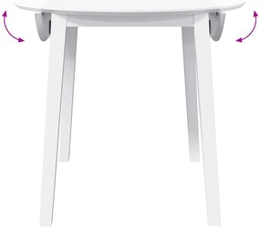 Mesa de jantar madeira seringueira maciça branco