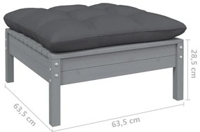 5 pcs conjunto lounge de jardim c/ almofadões pinho maciço