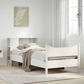 vidaXL Cama sem colchão 90x190 cm madeira de pinho maciça branco