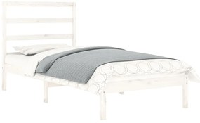 Estrutura cama pequena solteiro 75x190 cm madeira maciça branco
